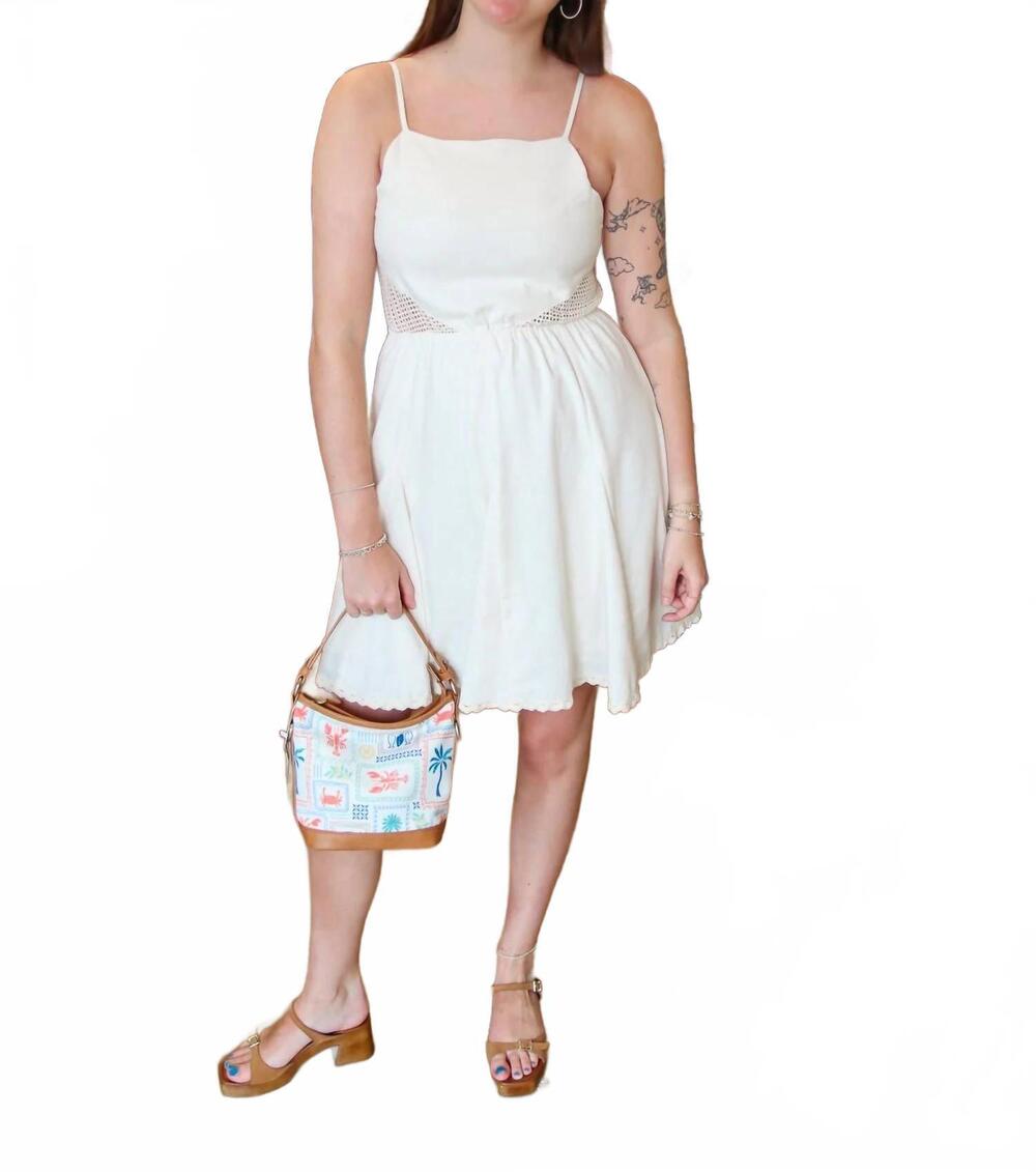NEW FATE side lace cut out mini dress in ivory